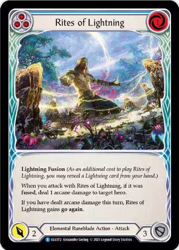 Rites of Lightning (Blue) (ELE072), Tales of Aria — Flesh & Blood card price