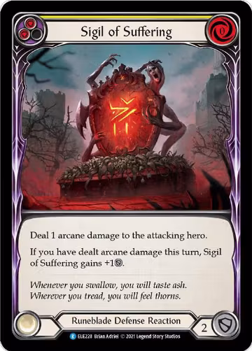 Sigil of Suffering (Yellow) (ELE228), Tales of Aria — Flesh & Blood card price