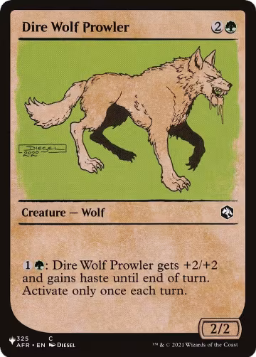 Dire Wolf Prowler (Showcase) (325/281), The List Reprints — Magic card price