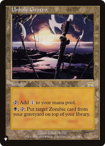 Unholy Grotto (327/350), The List Reprints — Magic card price