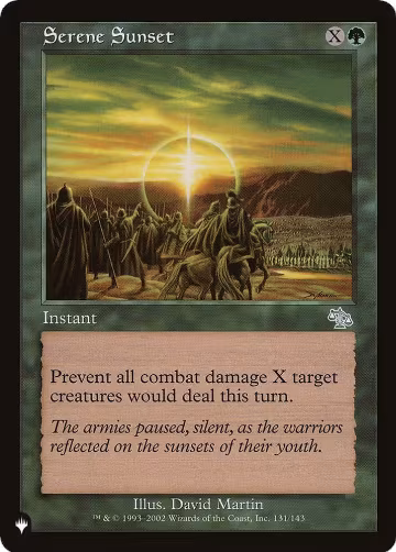 Serene Sunset (131/143), The List Reprints — Magic card price