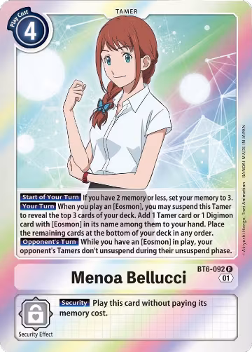 Menoa Bellucci (BT6-092 R), Double Diamond — Digimon card price