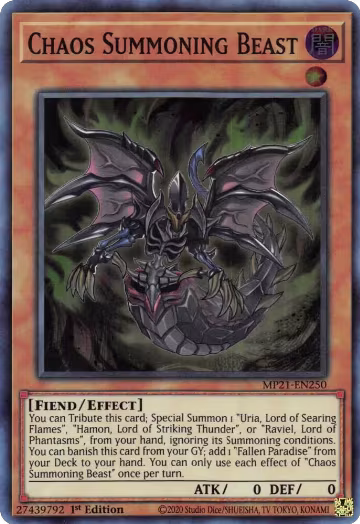 Chaos Summoning Beast (MP21-EN250), 2021 Tin of Ancient Battles — Yu-Gi-Oh! card price