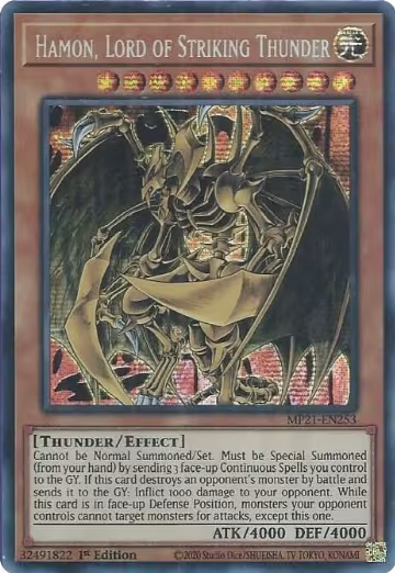 Hamon, Lord of Striking Thunder (MP21-EN253), 2021 Tin of Ancient Battles — Yu-Gi-Oh! card price