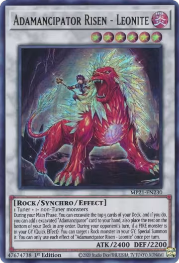 Adamancipator Risen - Leonite (MP21-EN230), 2021 Tin of Ancient Battles — Yu-Gi-Oh! card price