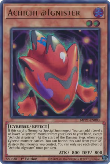 Achichi @Ignister (MP21-EN003), 2021 Tin of Ancient Battles — Yu-Gi-Oh! card price