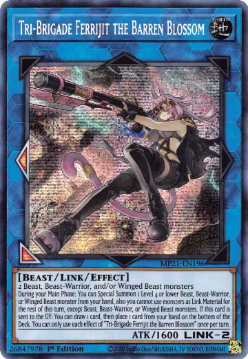 Tri-Brigade Ferrijit the Barren Blossom (MP21-EN196), 2021 Tin of Ancient Battles — Yu-Gi-Oh! card price