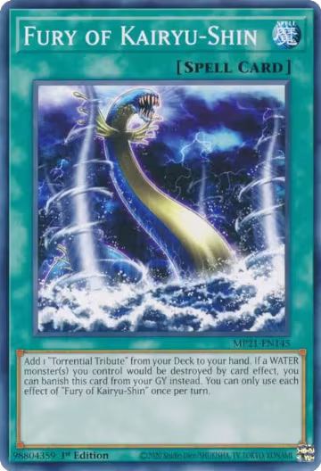 Fury of Kairyu-Shin (MP21-EN145), 2021 Tin of Ancient Battles — Yu-Gi-Oh! card price