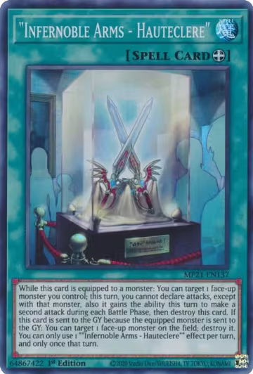 "Infernoble Arms - Hauteclere" (MP21-EN137), 2021 Tin of Ancient Battles — Yu-Gi-Oh! card price