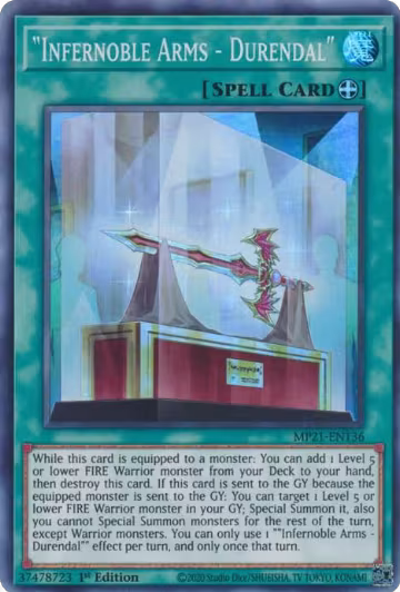 "Infernoble Arms - Durendal" (MP21-EN136), 2021 Tin of Ancient Battles — Yu-Gi-Oh! card price