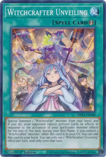Witchcrafter Unveiling (MP21-EN080), 2021 Tin of Ancient Battles — Yu-Gi-Oh! card price