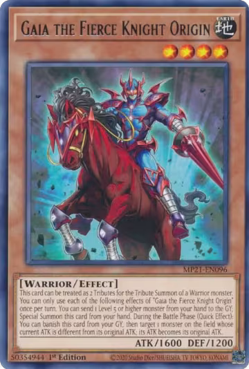 Gaia the Fierce Knight Origin (MP21-EN096), 2021 Tin of Ancient Battles — Yu-Gi-Oh! card price
