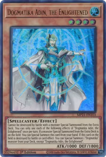 Dogmatika Adin, the Enlightened (MP21-EN103), 2021 Tin of Ancient Battles — Yu-Gi-Oh! card price