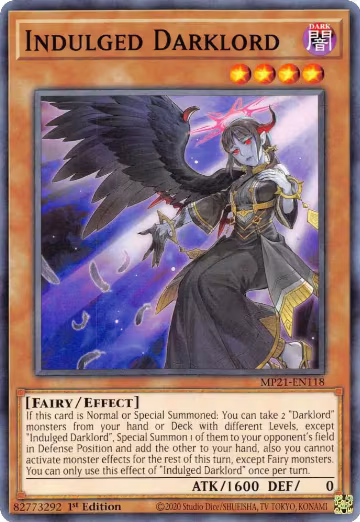 Indulged Darklord (MP21-EN118), 2021 Tin of Ancient Battles — Yu-Gi-Oh! card price