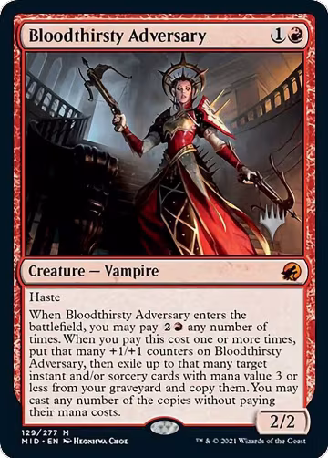 Bloodthirsty Adversary (129), Promo Pack: Innistrad: Midnight Hunt — Magic card price