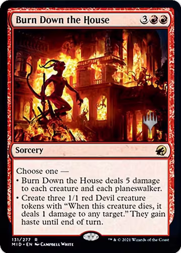 Burn Down the House (131), Promo Pack: Innistrad: Midnight Hunt — Magic card price