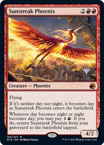 Sunstreak Phoenix (162), Promo Pack: Innistrad: Midnight Hunt — Magic card price