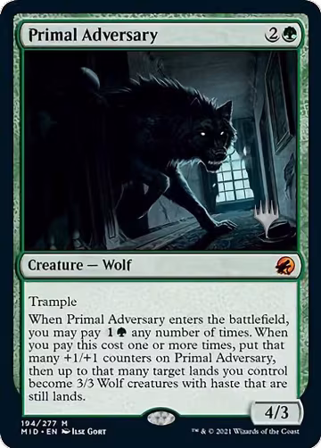 Primal Adversary (194), Promo Pack: Innistrad: Midnight Hunt — Magic card price