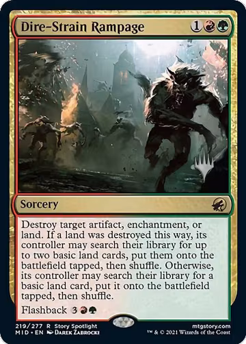 Dire-Strain Rampage (219), Promo Pack: Innistrad: Midnight Hunt — Magic card price