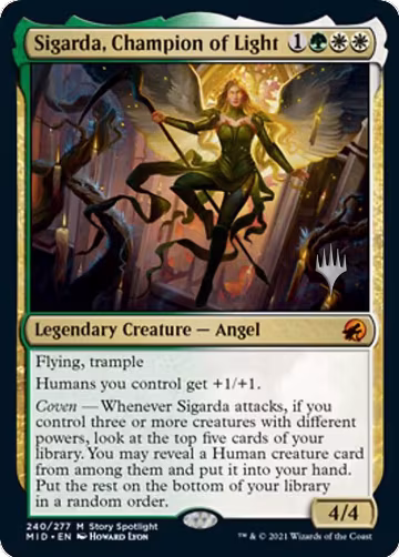 Sigarda, Champion of Light (240), Promo Pack: Innistrad: Midnight Hunt — Magic card price