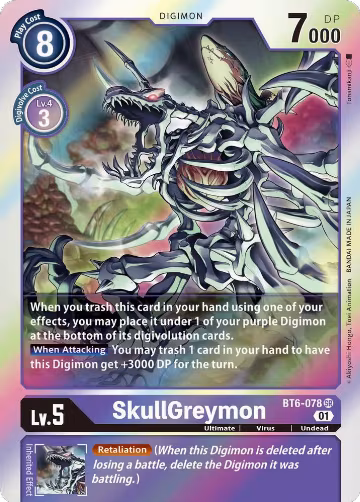 SkullGreymon (BT6-078 SR), Double Diamond — Digimon card price