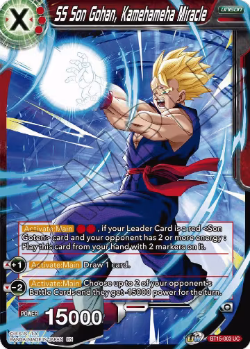 SS Son Gohan, Kamehameha Miracle (BT15-003), Saiyan Showdown — DB Super card price