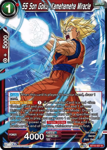 SS Son Goku, Kamehameha Miracle (BT15-007), Saiyan Showdown — DB Super card price