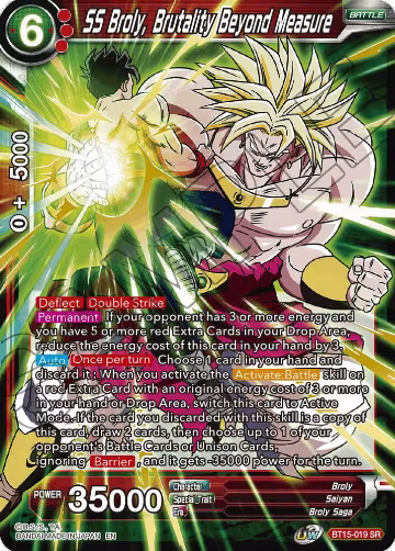 SS Broly, Brutality Beyond Measure (BT15-019), Saiyan Showdown — DB Super card price