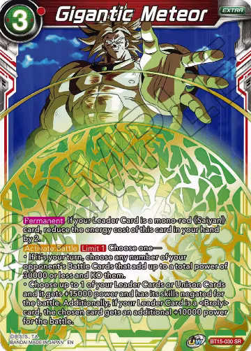 Gigantic Meteor (BT15-030), Saiyan Showdown — DB Super card price