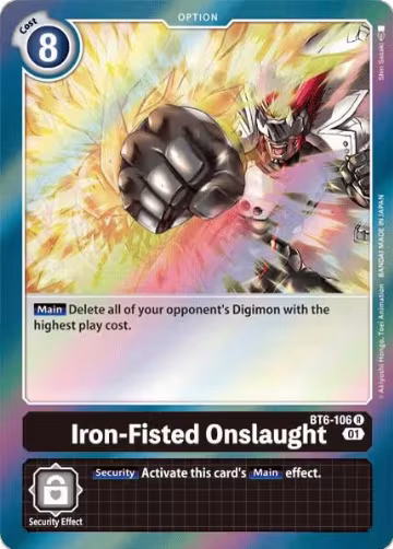 Iron-Fisted Onslaught (BT6-106 R), Double Diamond — Digimon card price