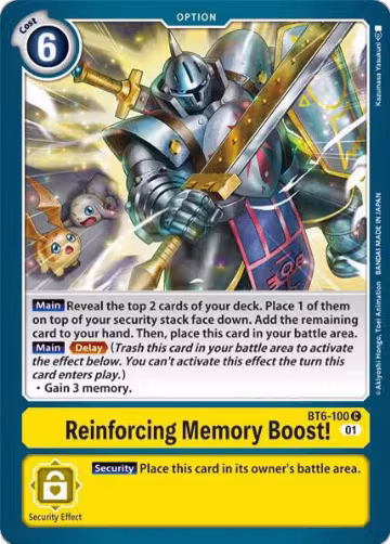 Reinforcing Memory Boost! (BT6-100 C), Double Diamond — Digimon card price