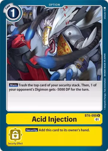 Acid Injection (BT6-099 U), Double Diamond — Digimon card price