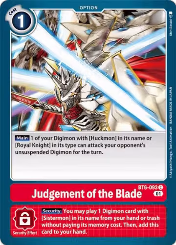 Judgement of the Blade (BT6-093 C), Double Diamond — Digimon card price