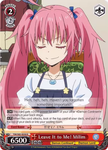 Leave It to Me! Milim (TSK/S82-E039 R), That Time I Got Reincarnated as a Slime Vol.2 — Weiß Schwarz card price