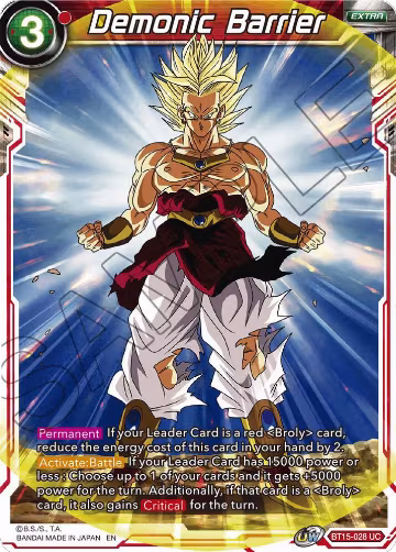 Demonic Barrier (BT15-028), Saiyan Showdown — DB Super card price