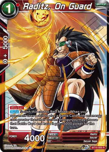 Raditz, On Guard (BT15-005), Saiyan Showdown — DB Super card price
