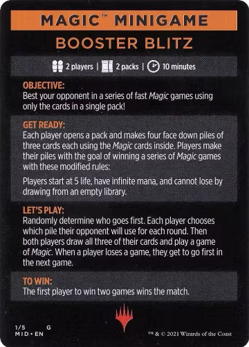 Magic Minigame: Booster Blitz (1), Innistrad: Midnight Hunt — Magic card price