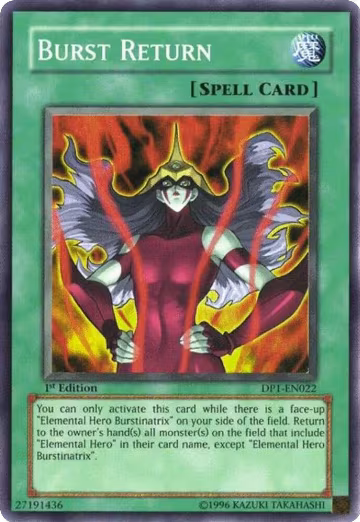 Burst Return (DP1-EN022), Duelist Pack 1: Jaden Yuki — Yu-Gi-Oh! card price