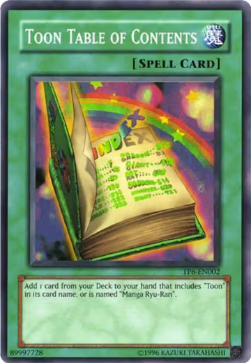 Toon Table of Contents (TP6-EN002) — card price