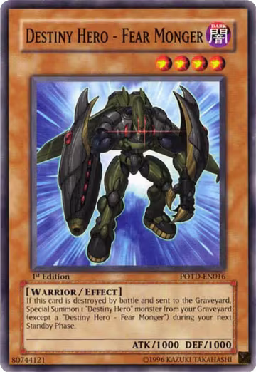 Destiny Hero - Fear Monger (POTD-EN016), Power of the Duelist — Yu-Gi-Oh! card price