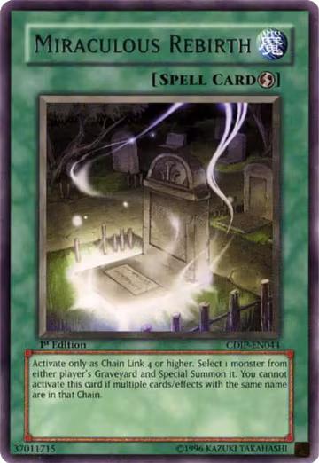 Miraculous Rebirth (CDIP-EN044), Cyberdark Impact — Yu-Gi-Oh! card price