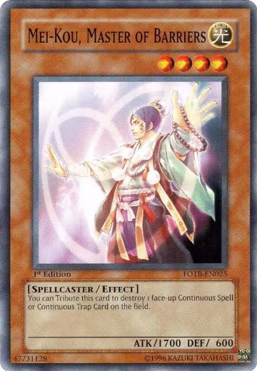Mei-kou, Master of Barriers (FOTB-EN025), Force of the Breaker — Yu-Gi-Oh! card price