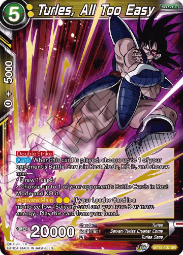 Turles, All Too Easy (BT15-107), Saiyan Showdown — DB Super card price
