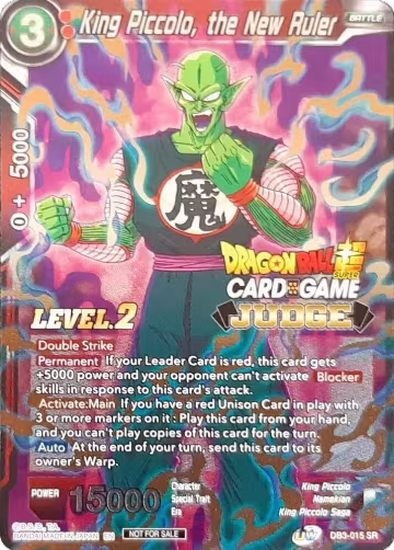 King Piccolo, the New Ruler (Level 2) (DB3-015), Judge Promotion Cards — DB Super card price