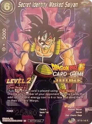 Secret Identity Masked Saiyan (Level 2) (BT10-140), Judge Promotion Cards — DB Super card price