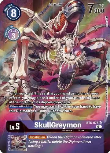 SkullGreymon (Alternate Art) (BT6-078 SR), Double Diamond — Digimon card price