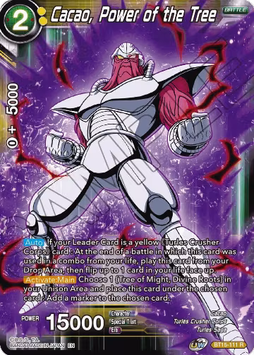 Cacao, Power of the Tree (BT15-111), Saiyan Showdown — DB Super card price