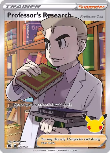 Professor's Research [Professor Oak] (Full Art) (024/025), Celebrations — Pokémon card price