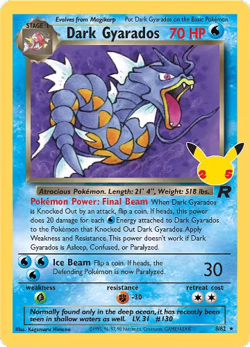 Dark Gyarados (8/82), Celebrations: Classic Collection — Pokémon card price