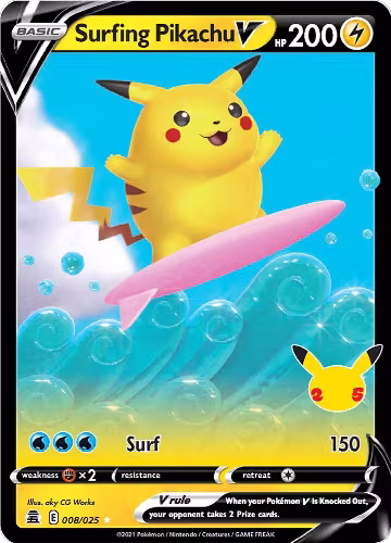 Surfing Pikachu V (008/025) — card price